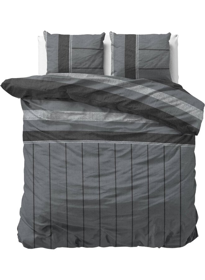 Dekbedovertrek Kees Antraciet - Flanel PL2