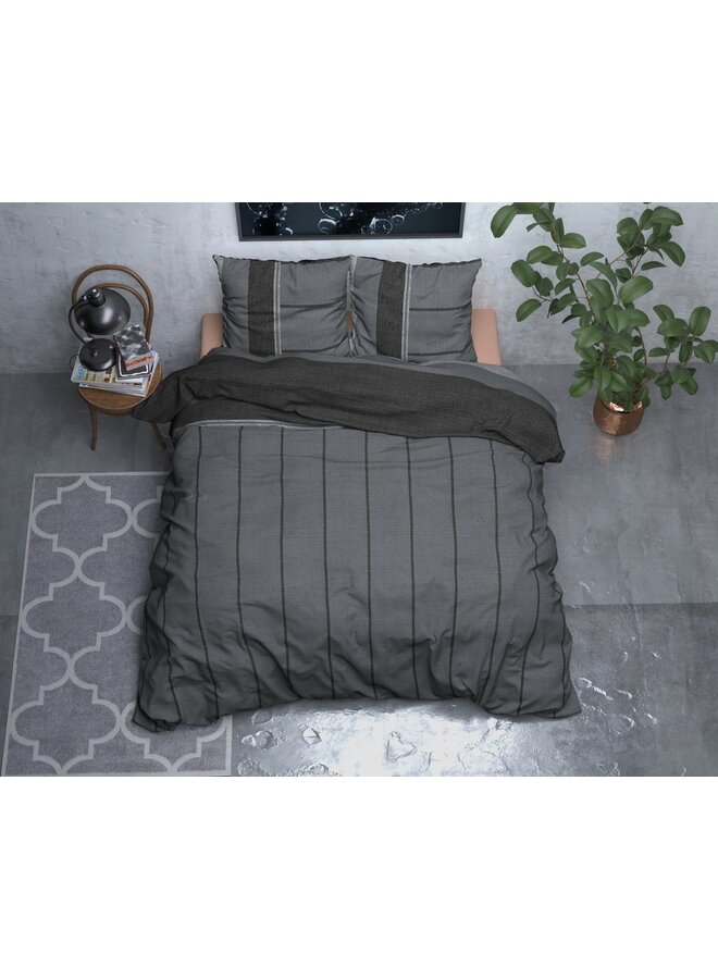 Sleeptime Dekbedovertrek Kees Antraciet - Flanel