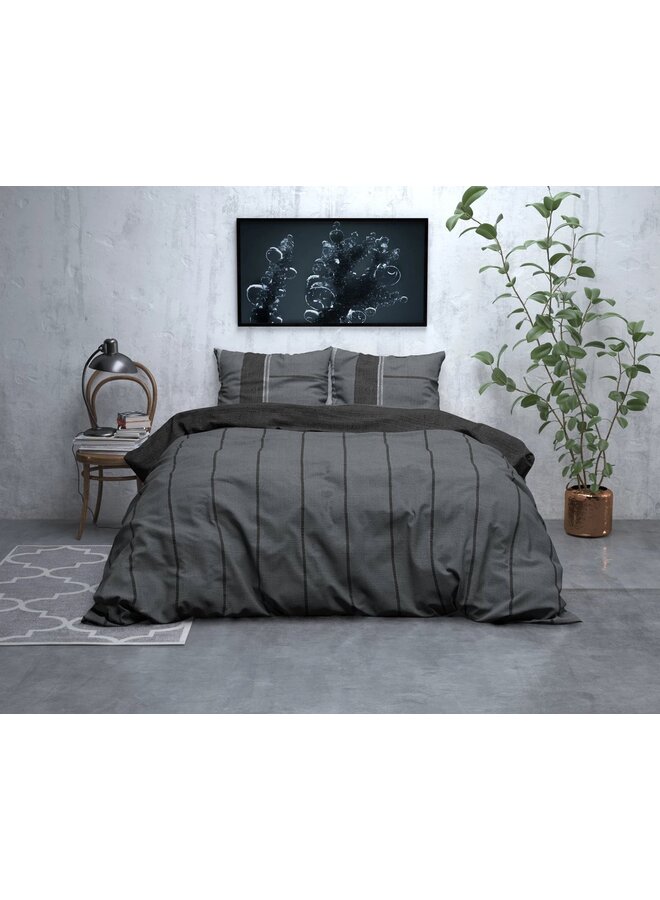 Sleeptime Dekbedovertrek Kees Antraciet - Flanel