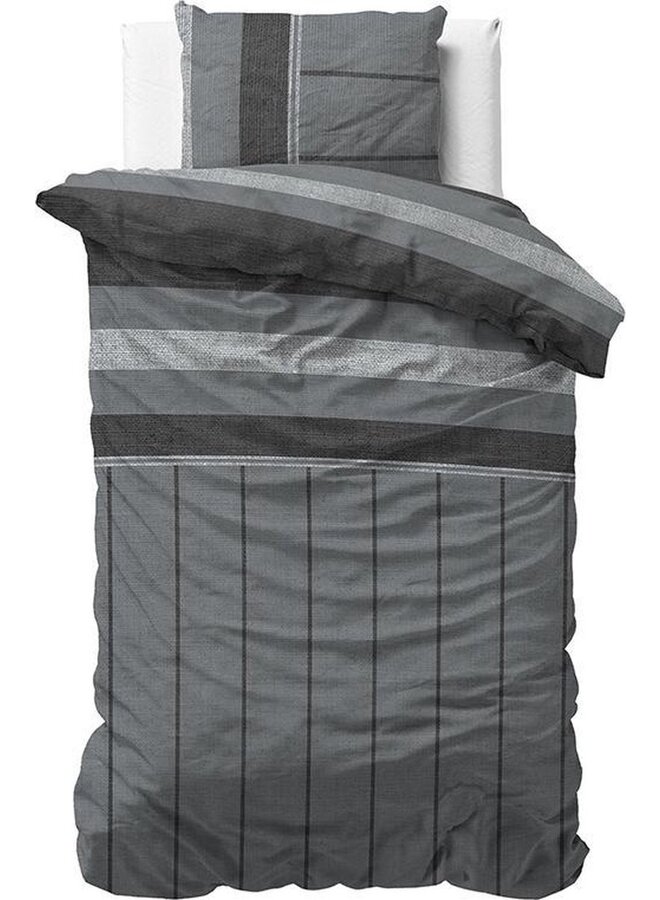 Sleeptime Dekbedovertrek Kees Antraciet - Flanel
