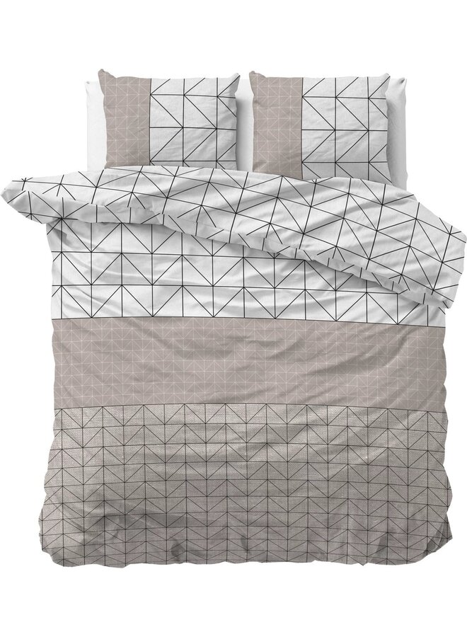 Sleeptime Dekbedovertrek Gino Taupe - Flanel