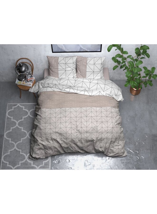 Sleeptime Dekbedovertrek Gino Taupe - Flanel