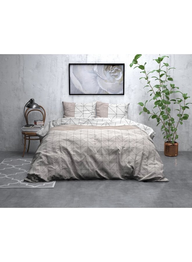 Sleeptime Dekbedovertrek Gino Taupe - Flanel