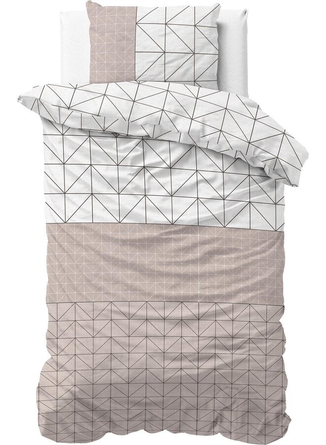 Sleeptime Dekbedovertrek Gino Taupe - Flanel