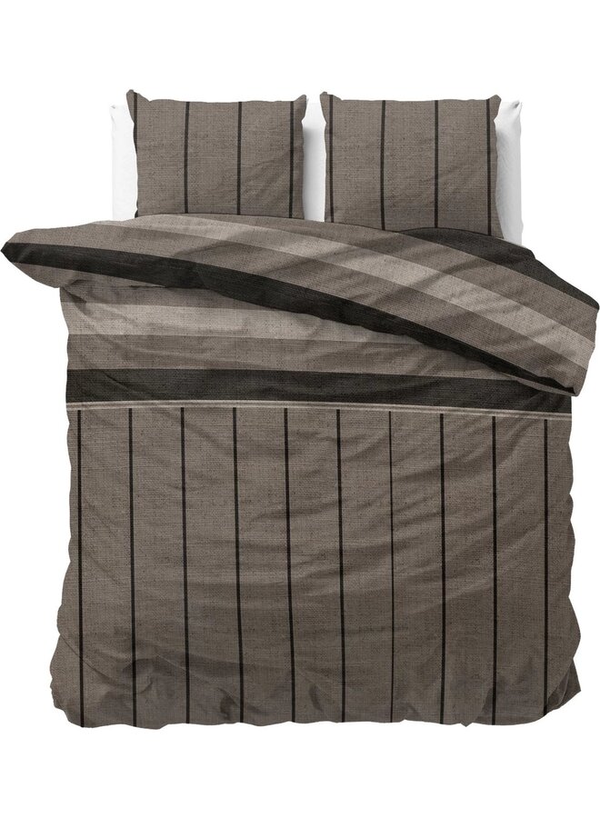 Sleeptime Dekbedovertrek Kees Taupe - Flanel