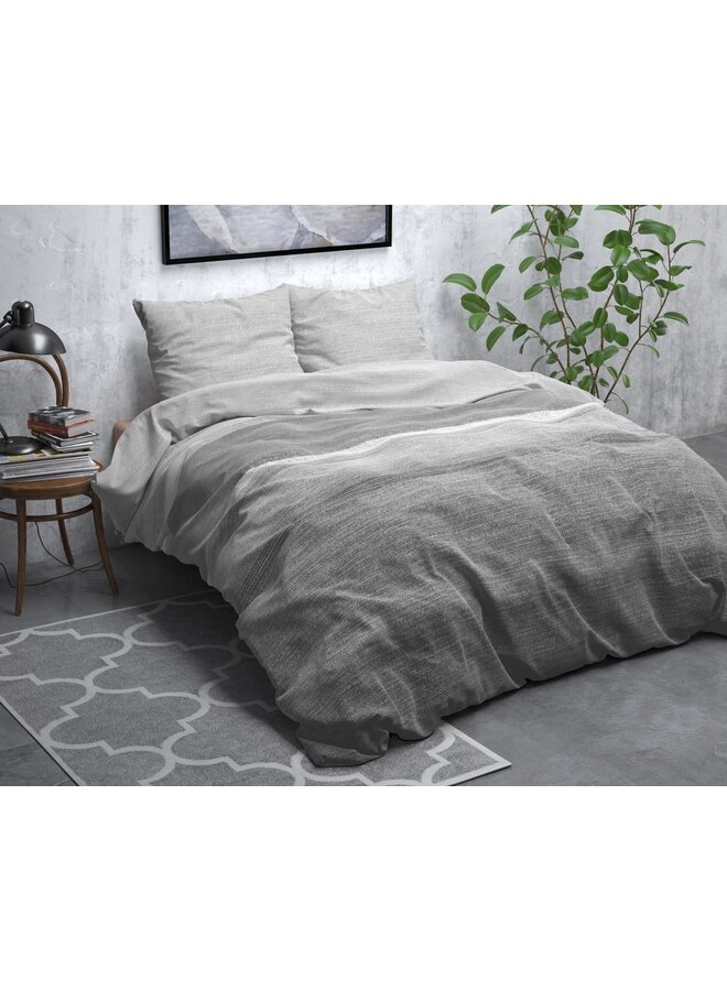 Sleeptime Dekbedovertrek Stone Stripe Grijs - Flanel