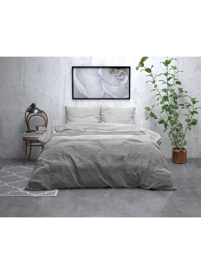 Sleeptime Dekbedovertrek Stone Stripe Grijs - Flanel