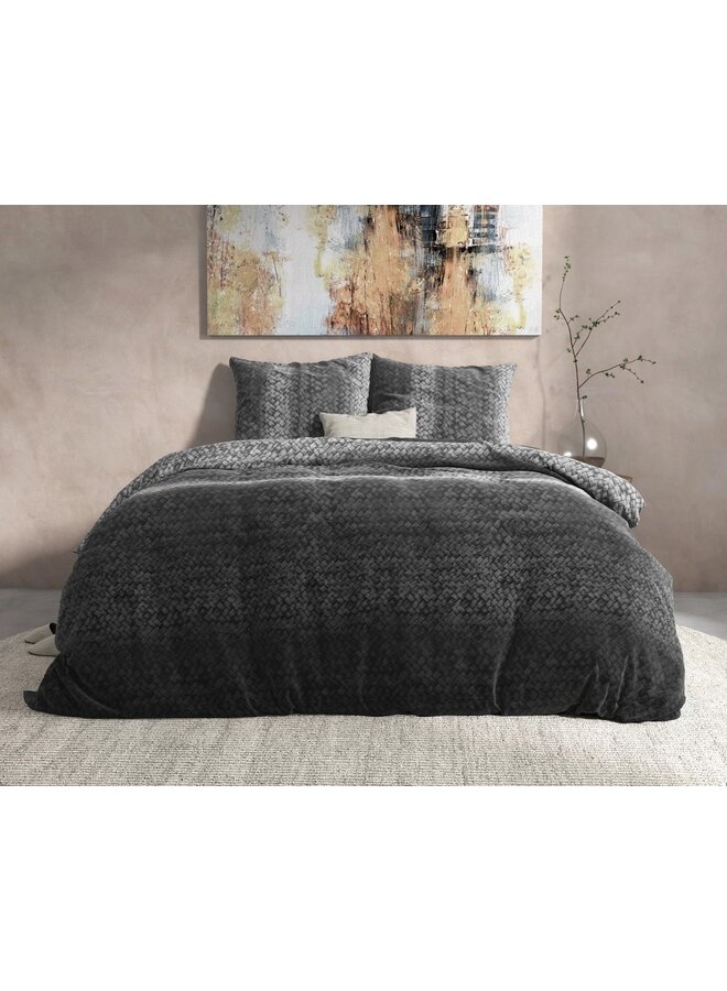 Dreamhouse Dekbedovertrek Gradient Knits Antraciet - Flanel