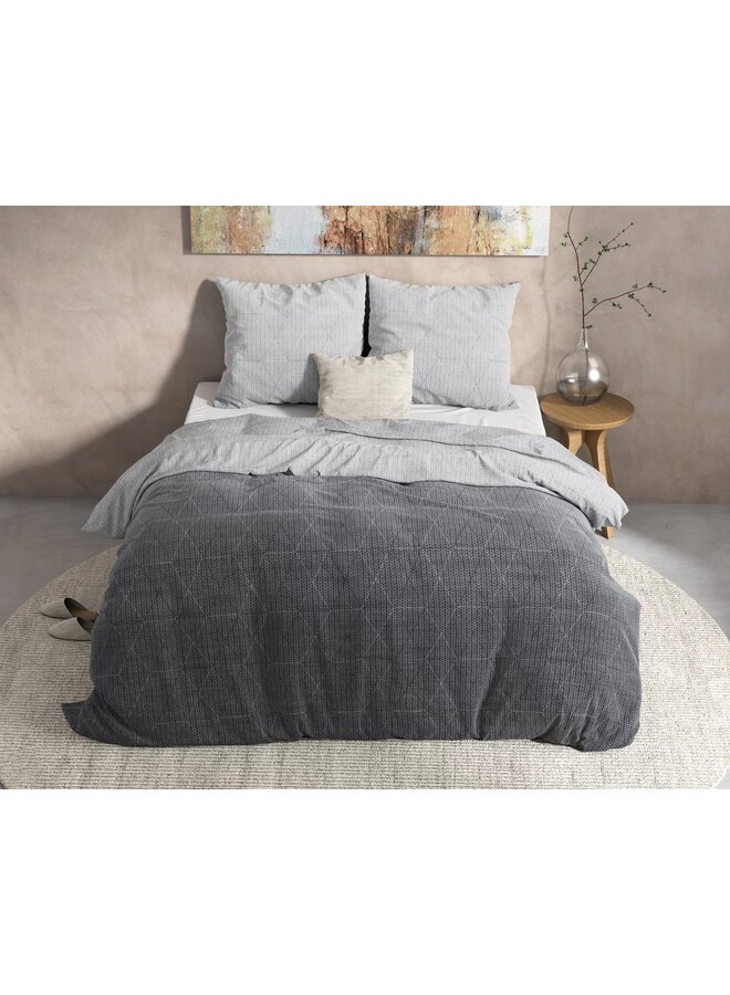 Dreamhouse Dekbedovertrek Quinn Antraciet - Flanel