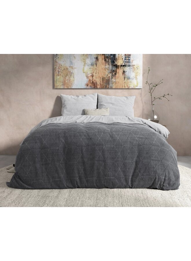 Dreamhouse Dekbedovertrek Quinn Antraciet - Flanel