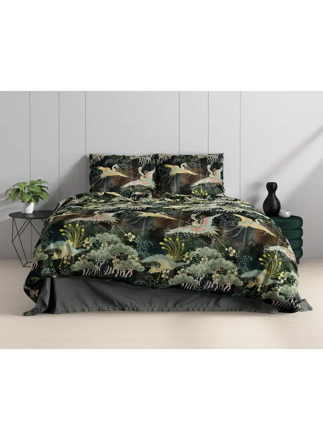 Dreamhouse Dekbedovertrek Lisette Groen - Katoensatijn