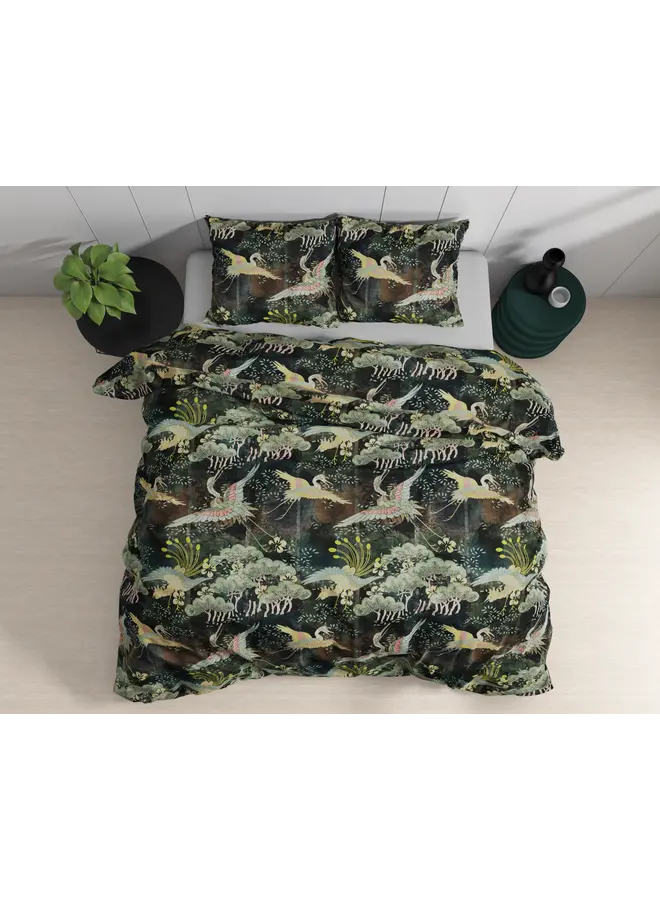 Dreamhouse Dekbedovertrek Lisette Groen - Katoensatijn