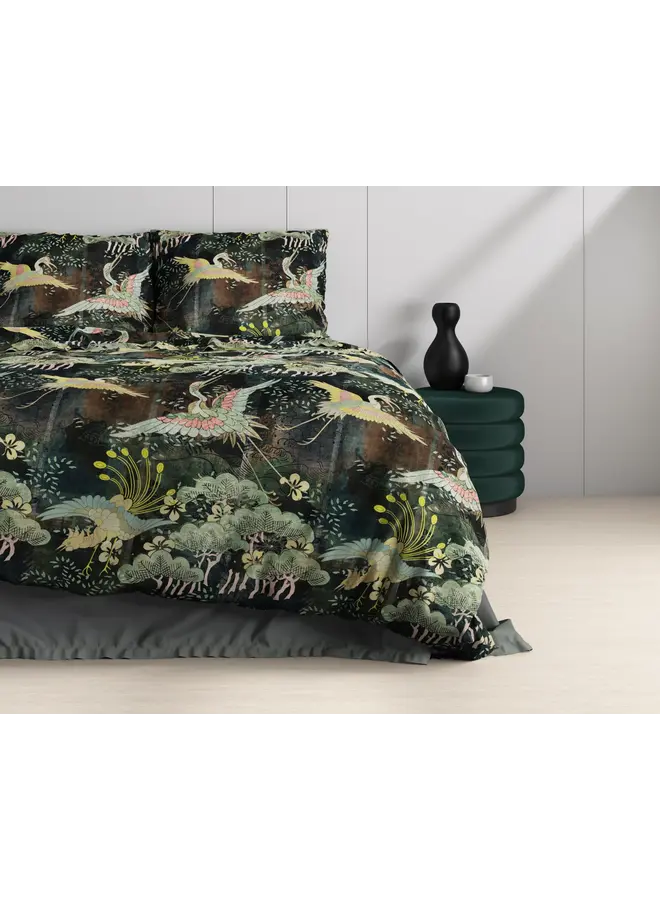 Dreamhouse Dekbedovertrek Lisette Groen - Katoensatijn