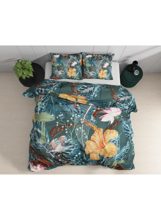 Dreamhouse Dekbedovertrek Calanthe Groen- Katoensatijn