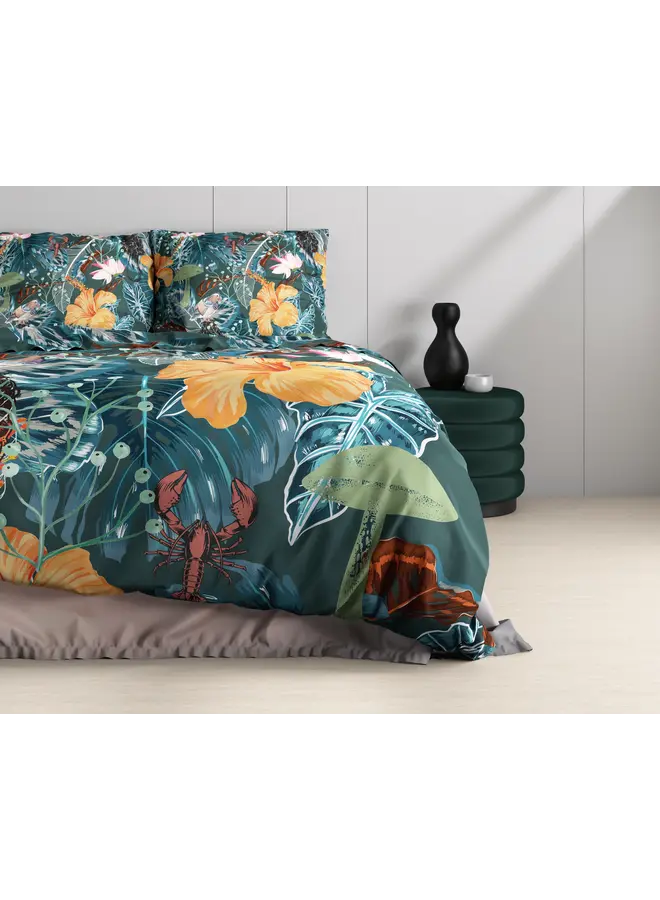 Dreamhouse Dekbedovertrek Calanthe Groen- Katoensatijn