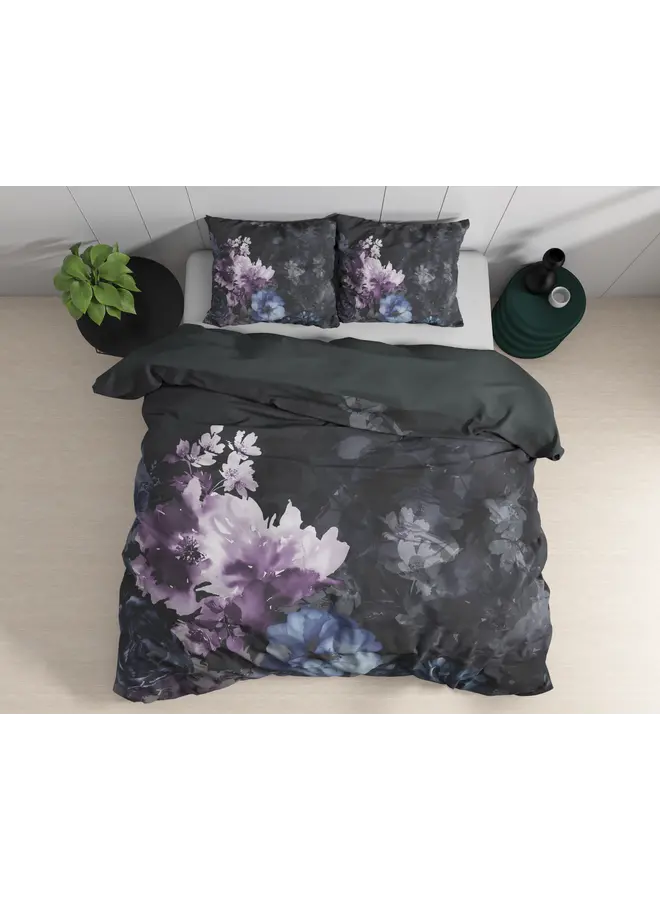 Dreamhouse Dekbedovertrek Delora Zwart - Katoensatijn