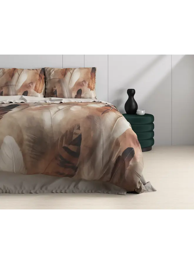 Dreamhouse Dekbedovertrek Feathura Taupe - Katoensatijn