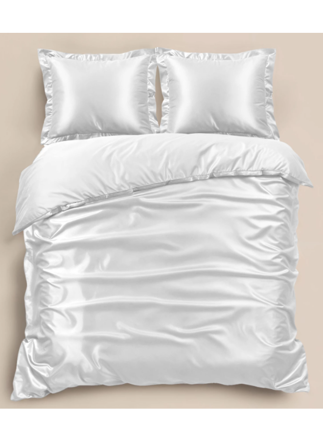 Sleeptime Dekbedovertrek Uni Glossy Wit - Satijn