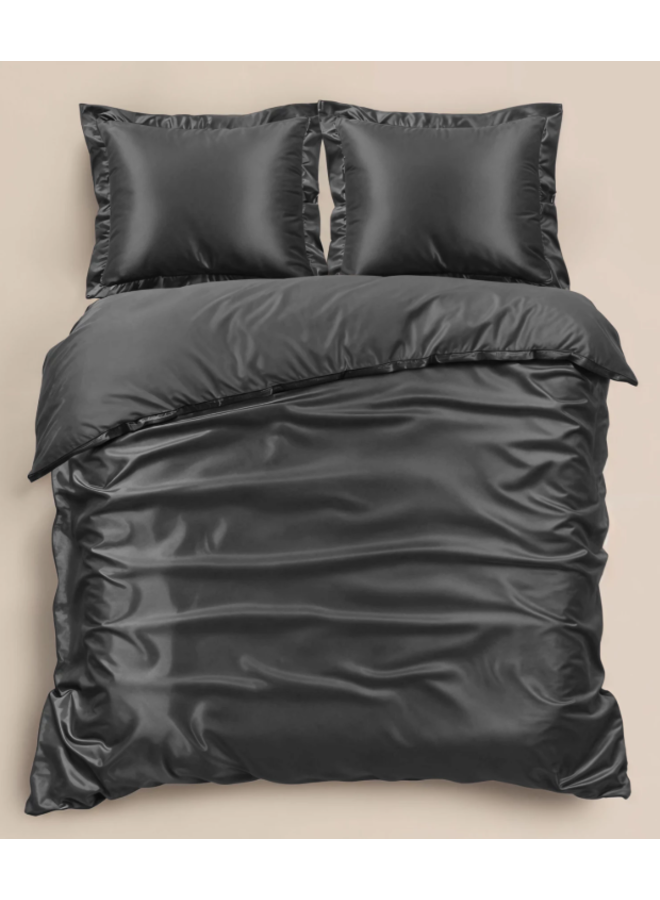 Sleeptime Dekbedovertrek Uni Glossy Antraciet - Satijn