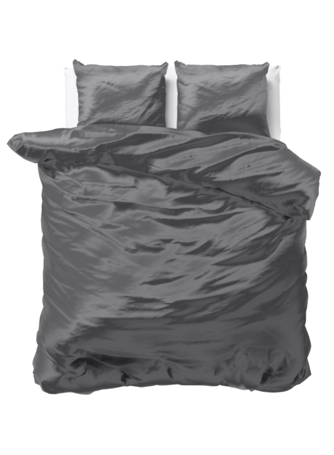 Sleeptime Satijn Dekbedovertrek Uni Antraciet