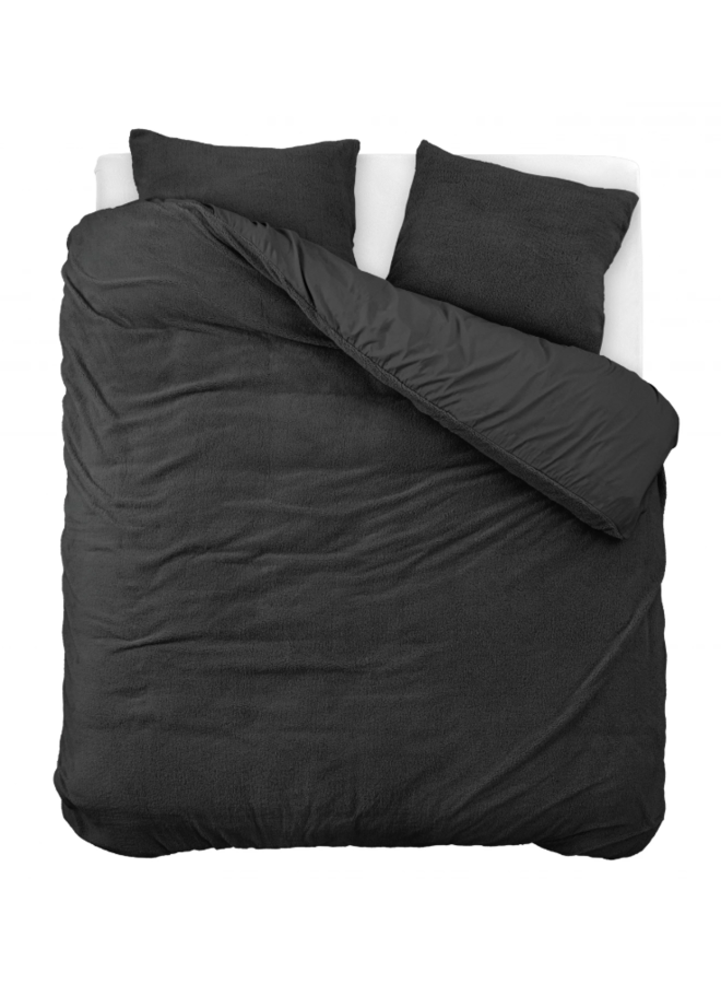 Dekbedovertrek Uni Antraciet - Teddystof