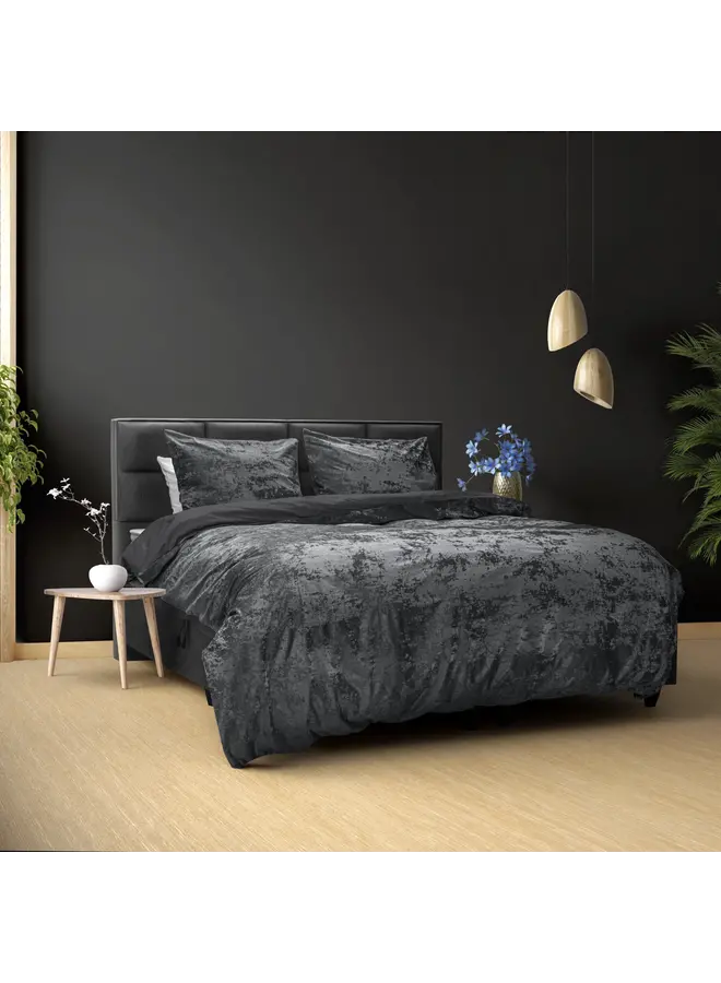 Sleeptime Dekbedovertrek Crushed Antraciet - Velvet