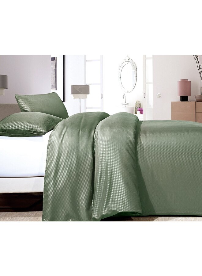 Zensation Dekbedovertrek Satin Point Groen - Microvezel