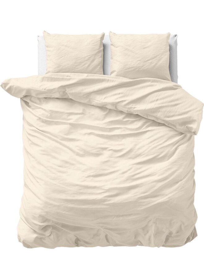 Dekbedovertrek Uni Zand - Katoensatijn