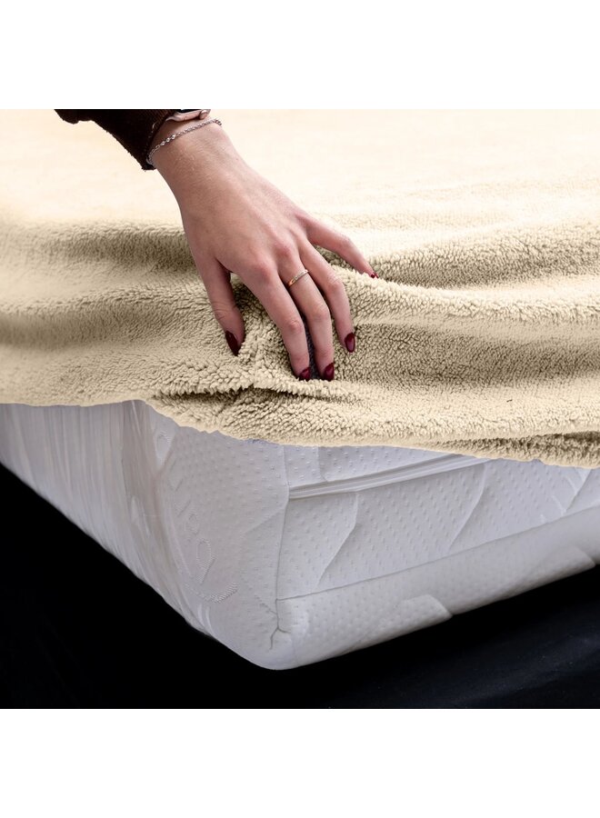 Sleeptime Hoeslaken Taupe - Teddystof