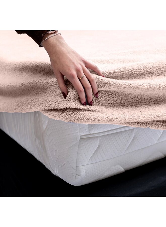 Sleeptime Hoeslaken Roze - Teddystof