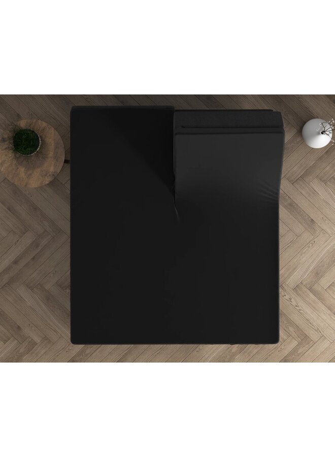 Dreamhouse Hoeslaken Splittopper Zwart - Dubbel Jersey