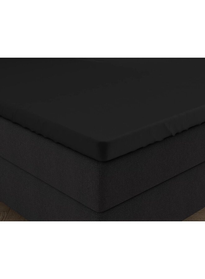 Hoeslaken Topper Zwart - Dubbel Jersey