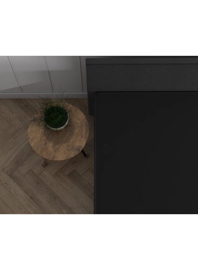 Dreamhouse Hoeslaken Topper Zwart - Dubbel Jersey
