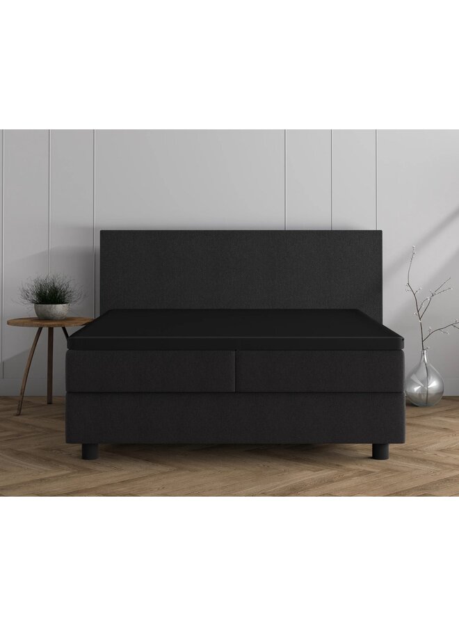 Dreamhouse Hoeslaken Topper Zwart - Dubbel Jersey