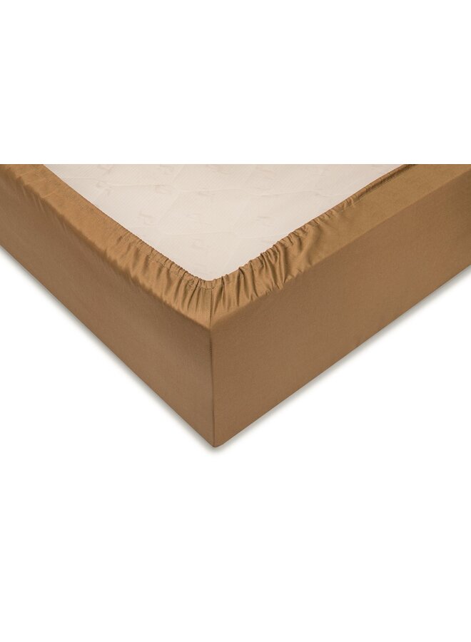 ZO! Home Hoeslaken Cognac Bruin - Katoensatijn