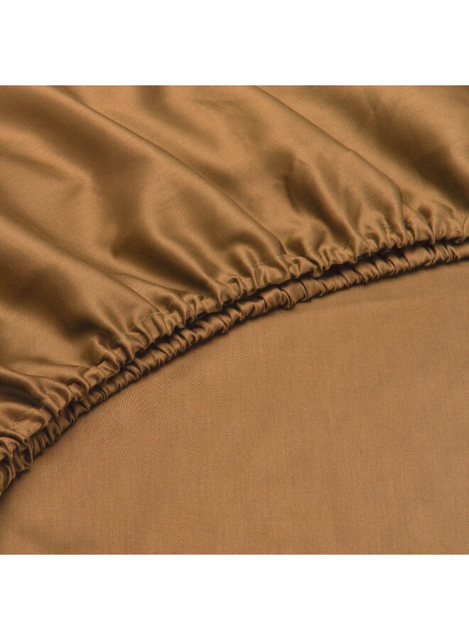 ZO! Home Hoeslaken Cognac Bruin - Katoensatijn