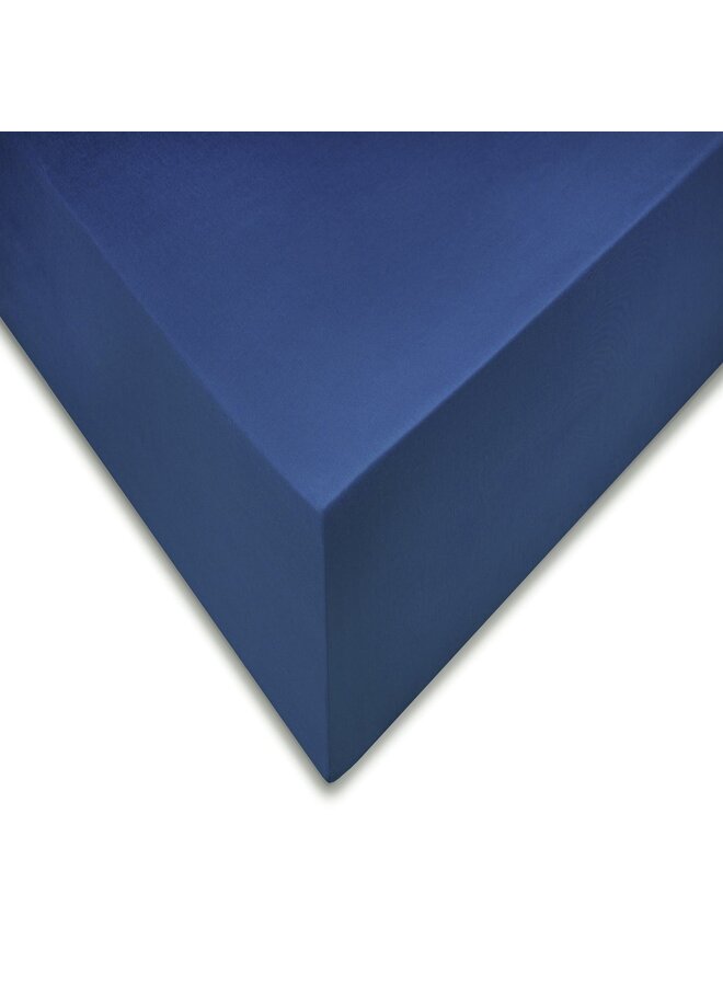 Hoeslaken Blauw - Katoensatijn