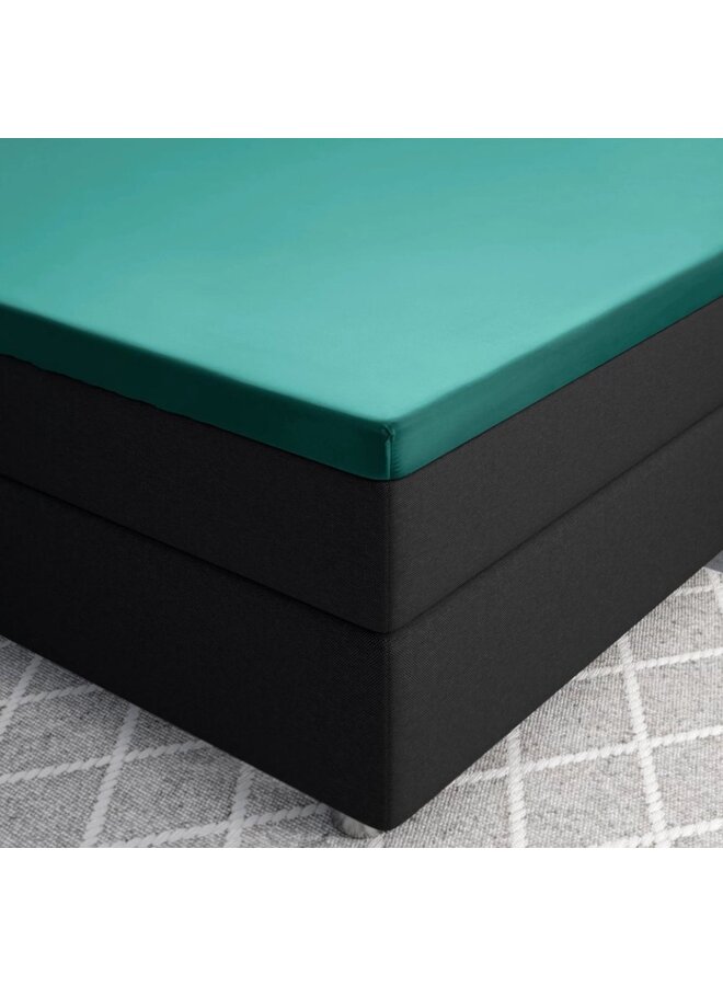 Primaviera Deluxe Hoeslaken Groen - Katoensatijn