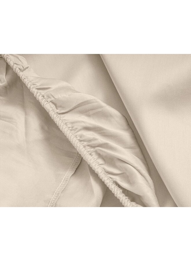 Primaviera Deluxe Hoeslaken Zand - Katoensatijn