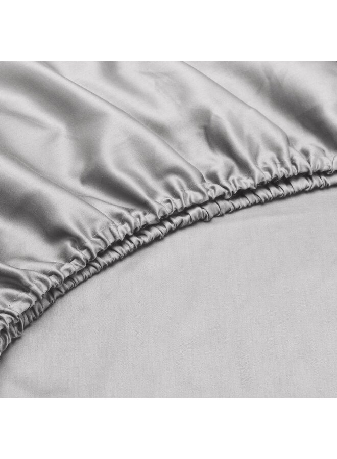 ZO! Home Hoeslaken Topper Grijs - Katoensatijn