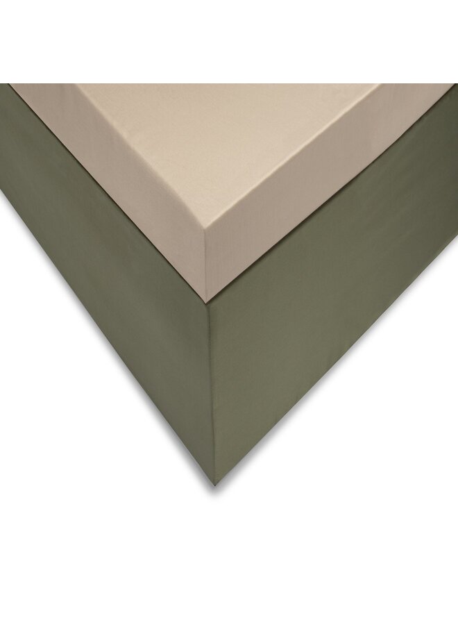 Hoeslaken Topper Zand - Katoensatijn