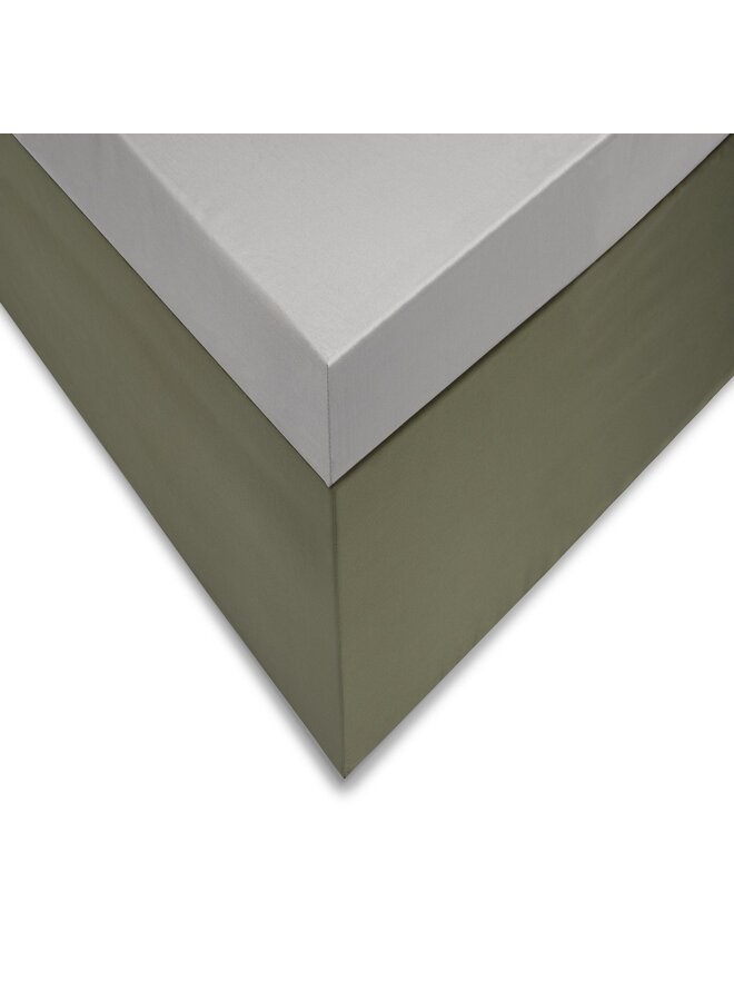 Hoeslaken Topper Grijs - Katoensatijn