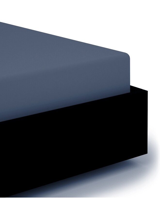 Yellow Hoeslaken Blauw - Percale Katoen