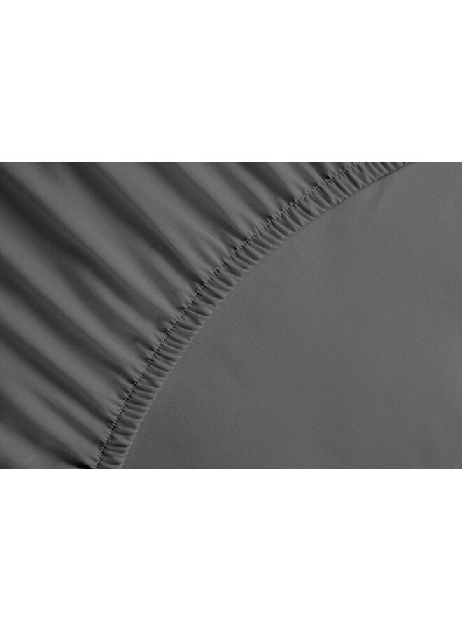 Yellow Hoeslaken Grijs - Percale Katoen