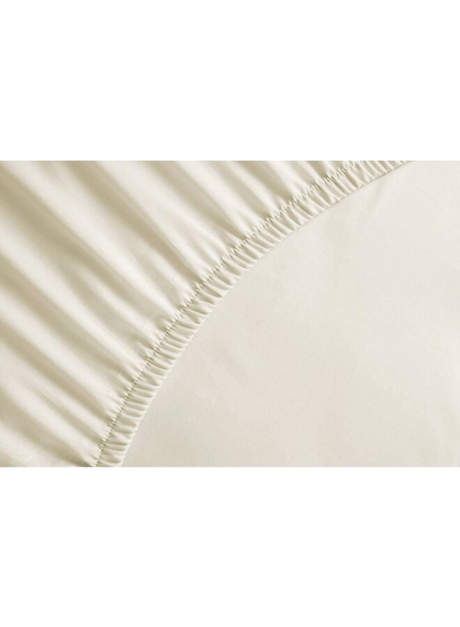 Yellow Hoeslaken Creme - Percale Katoen
