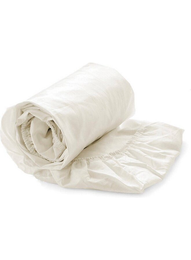 Yellow Hoeslaken Creme - Percale Katoen