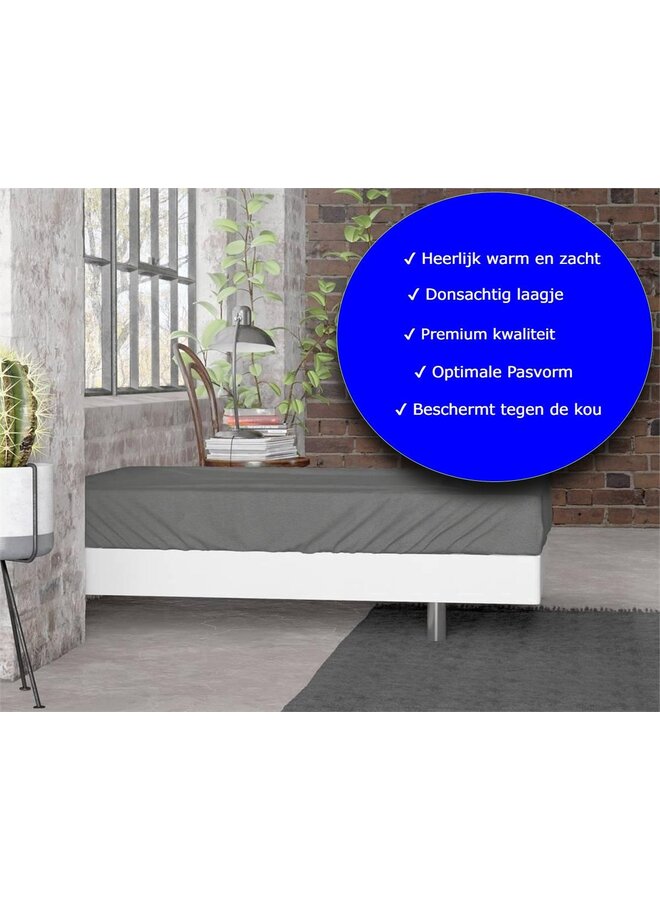 Dreamhouse Hoeslaken Antraciet - Flanel