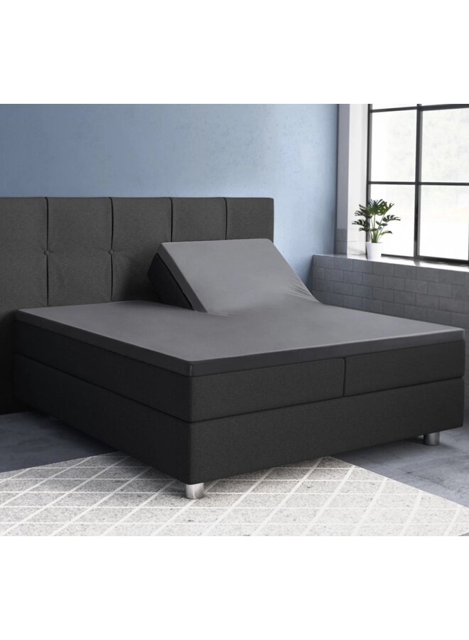 Primaviera Deluxe Hoeslaken Splittopper Antraciet - Katoensatijn