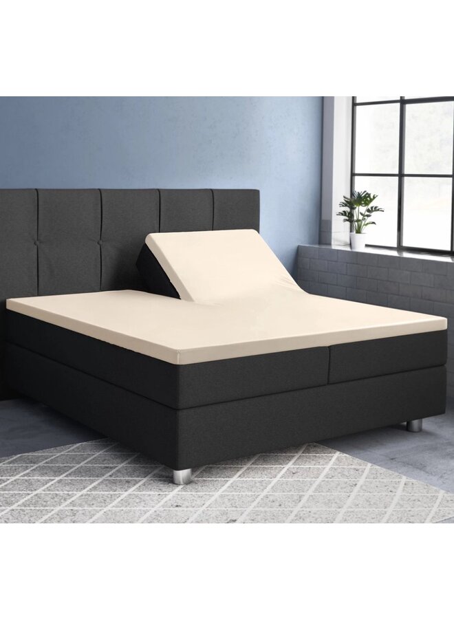 Katoen/satijn Splittopper Hoeslaken Zand