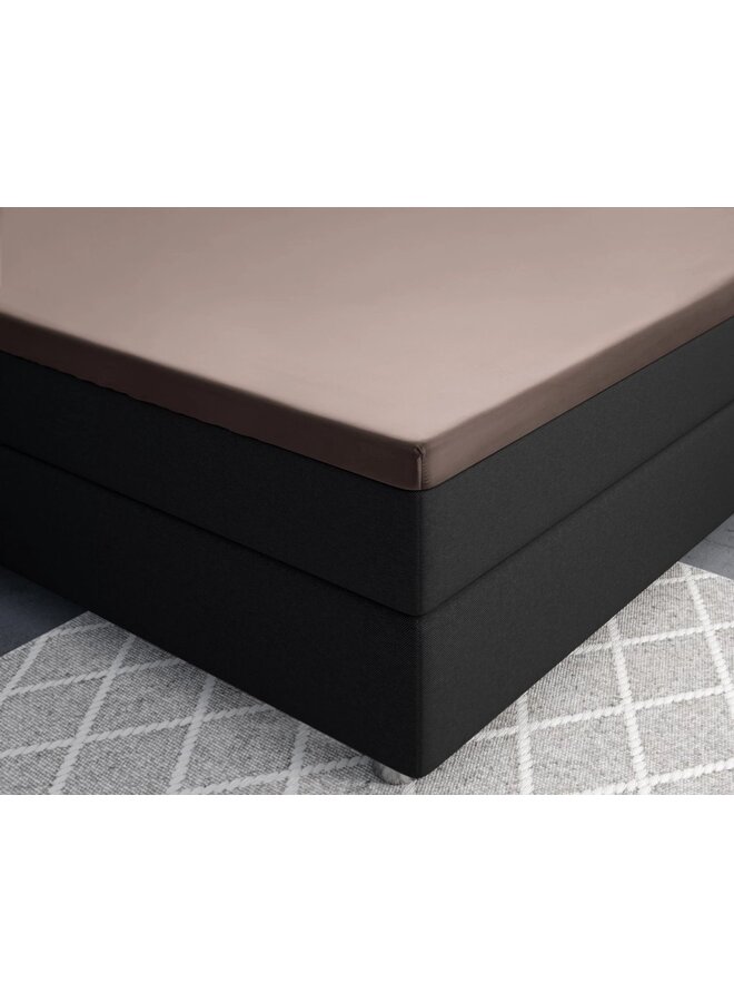 Primaviera Deluxe Hoeslaken Splittopper Taupe - Katoensatijn